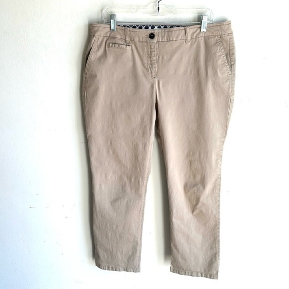 Boden High Waist Crop Length Beige Trousers Sz 12
